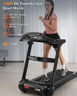 GARVEE Folding Treadmill 4.0 HP Black