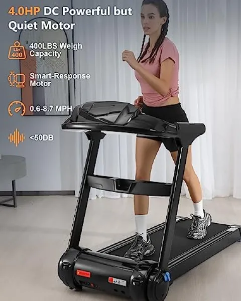 GARVEE Folding Treadmill 4.0 HP Black