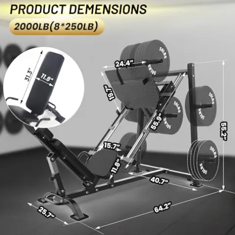 GarveeLife Adjustable Leg Press Machine Black
