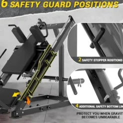 GarveeLife Leg Press Hack Squat Machine Combo Black