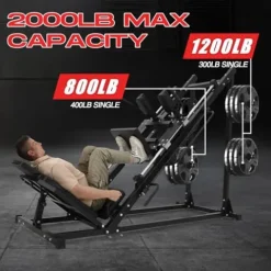 GarveeLife Leg Press Hack Squat Machine Adjustable 2-in-1 Black