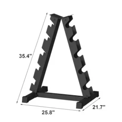 GarveeLife Premium Rubber Coated Hex Dumbbell Set with Rack 350lbs Black