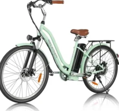 GELEISEN Electric Cruiser Bike 26″ 750W 14.5Ah Green