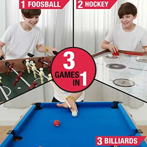 Generic 48″ Indoor Combo Game Table 3 in 1 Brown