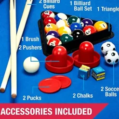 Generic 48″ Indoor Combo Game Table 3 in 1 Brown