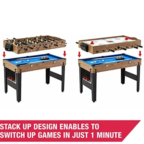 Generic 48″ Indoor Combo Game Table 3 in 1 Brown