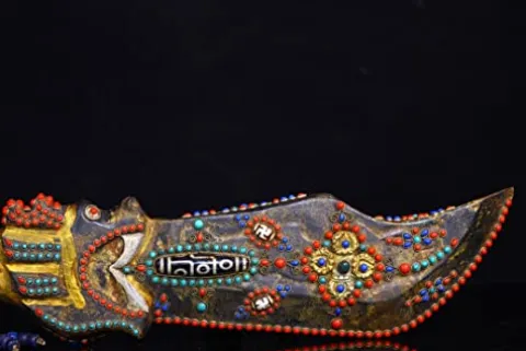 Generic 17″ Tibetan Temple Meteorite Mosaic Gem Dzi Beads Sword Amulet