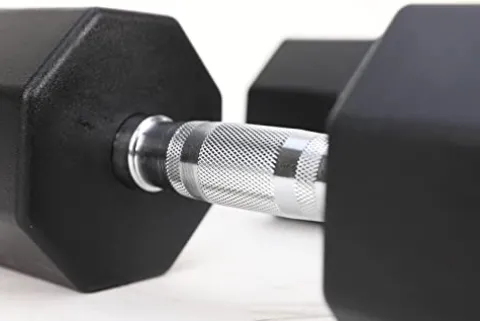 Generic Apollo Odorless Octagon Rubber Dumbbell Set 5lb-30lb 6 Pairs Total 210 lb Dumbbell with Rack Black