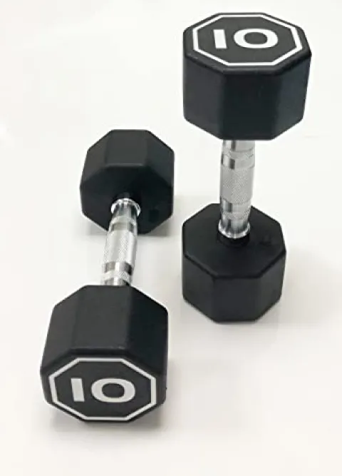 Generic Apollo Odorless Octagon Rubber Dumbbell Set 5lb-30lb 6 Pairs Total 210 lb Dumbbell with Rack Black