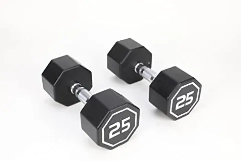 Generic Apollo Odorless Octagon Rubber Dumbbell Set 5lb-30lb 6 Pairs Total 210 lb Dumbbell with Rack Black
