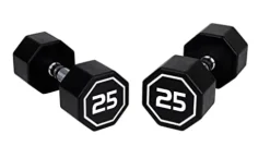 Generic Apollo Odorless Octagon Rubber Dumbbell Set 5lb-30lb 6 Pairs Total 210 lb Dumbbell with Rack Black