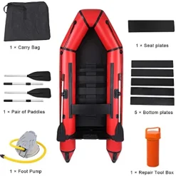 Generic Camping Survivals PVC Water Adult Assault Boat Red And Black
