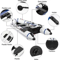 Generic Camping Survivals PVC Water Adult Assault Boat Off-White