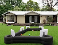 Generic Giant Inflatable Soccer Pool Table Football Pitch Billiards Game Black+White