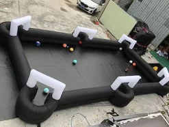 Generic Giant Inflatable Soccer Pool Table Football Pitch Billiards Game Black+White