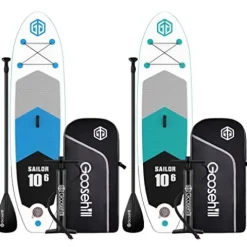 Generic Inflatable Standing Paddleboards 10’6″x32″x6″ Thick, SCE Material, Backpack & Pump Blue/Green