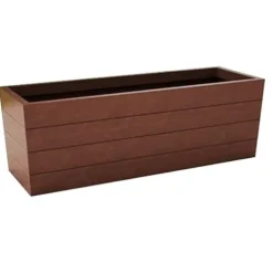 Generic Madera Tapered Rectangle Fiberglass Planter 36″ x 15″ x 24″ Walnut
