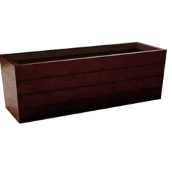 Generic Madera Tapered Rectangle Fiberglass Planter 48″ x 15″ x 24″ Mahogany