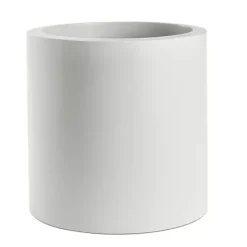 Generic Modern Round Fiberglass Planter 21″ Dia x 30″ H White Matte