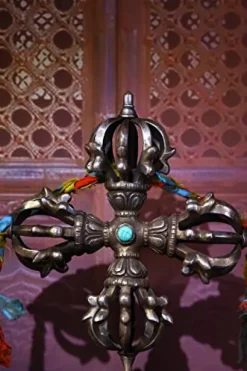 Generic Tibetan Temple Collection Skull Head Cross Nine Shares Vajra Magic Weapon