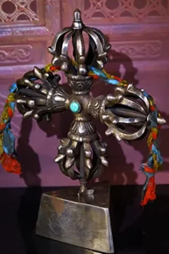 Generic Tibetan Temple Collection Skull Head Cross Nine Shares Vajra Magic Weapon
