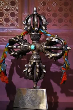 Generic Tibetan Temple Collection Skull Head Cross Nine Shares Vajra Magic Weapon