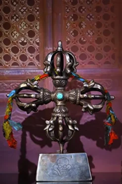 Generic Tibetan Temple Collection Skull Head Cross Nine Shares Vajra Magic Weapon