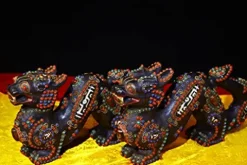 Generic Tibetan Temple Meteorite Dzi Beads Dragon Pair 10