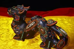 Generic Tibetan Temple Meteorite Dzi Beads Dragon Pair 10