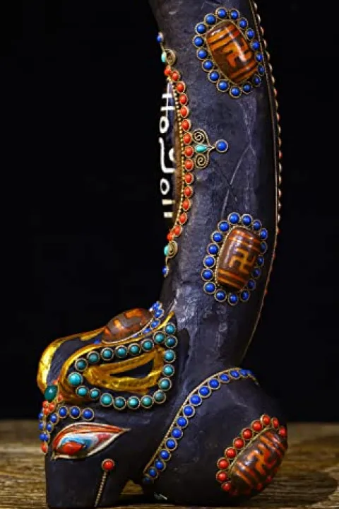 Generic Tibetan Temple Meteorite Mosaic Dzi Beads 11″ 1