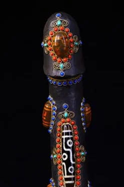 Generic Tibetan Temple Meteorite Mosaic Dzi Beads 11″ 1