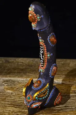 Generic Tibetan Temple Meteorite Mosaic Dzi Beads 11″ 1