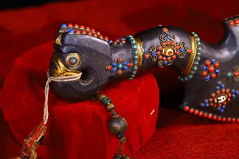 Generic Tibetan Temple Meteorite Mosaic Gem Amulet