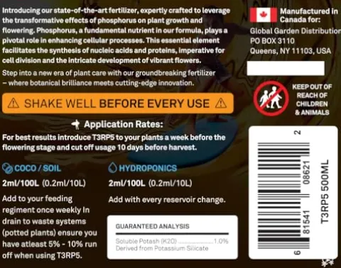 Generic T3RP5 Bloom Enhancer & Terp Booster 500ML Black