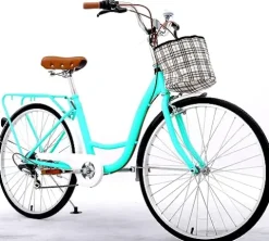 GENERIC Women’s Beach Cruiser Bicycle 7 Speed 24 Inch Mint Green