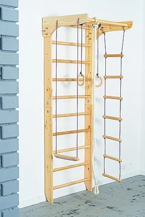 Generic Wooden Sport Swedish Ladder with Pull Up Bar – Fixed Pull Up Bar
