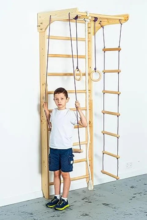 Generic Wooden Sport Swedish Ladder with Pull Up Bar – Fixed Pull Up Bar