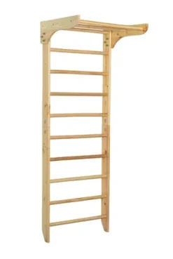 Generic Wooden Wall Stall Bars for Kids and Adults – Swedish Ladder with Pull-Up Bar