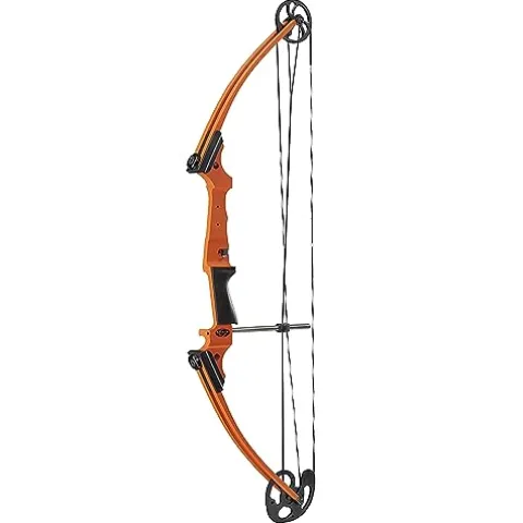 GENESIS Adjustable Lightweight Left-Handed Compound Bow Kit with Quiver, Arm Guard, and Arrows Orange