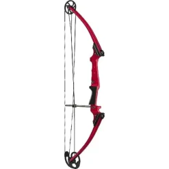 GENESIS Archery Compound Bow Adjustable Draw Length 15″-30″ & Weight 10-20 lbs Right-Handed Red