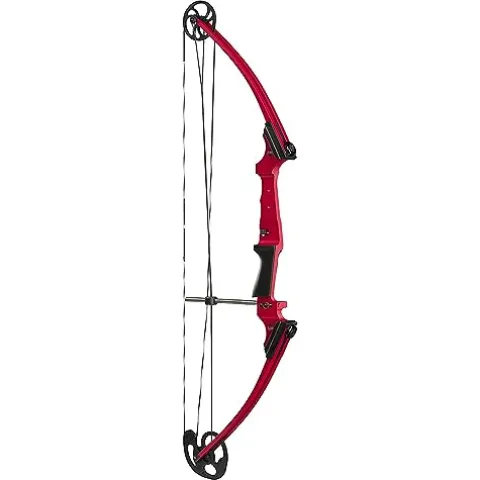GENESIS Archery Compound Bow Adjustable Draw Length 15″-30″ & Weight 10-20 lbs Right-Handed Red