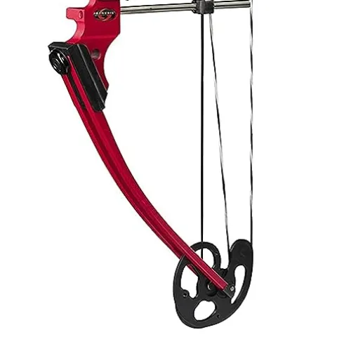 GENESIS Archery Compound Bow Adjustable Draw Length 15″-30″ & Weight 10-20 lbs Right-Handed Red