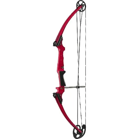 GENESIS Archery Compound Bow Adjustable Draw Length 15″-30″ & Weight 10-20 lbs Right-Handed Red