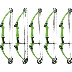 GENESIS Archery Compound Bow Adjustable Draw Length 15″-30″ & Weight 10-20 lbs Left-Handed Green