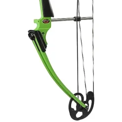 GENESIS Archery Compound Bow Adjustable Draw Length 15″-30″ & Weight 10-20 lbs Left-Handed Green