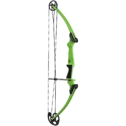 GENESIS Archery Compound Bow Adjustable Draw Length 15″-30″ & Weight 10-20 lbs Left-Handed Green