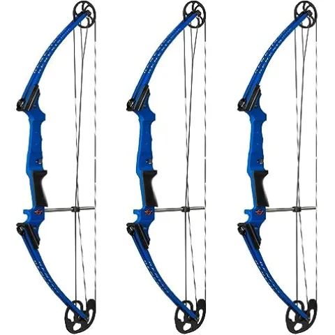 GENESIS Archery Compound Bow Adjustable Draw Length 15″-30″ & Weight 10-20 lbs Right-Handed Blue