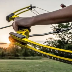 GENESIS Archery Compound Bow Kit Left-Handed Adjustable Draw Length 15″-30″ & Weight 10-20 lbs Yellow (3 Pack)