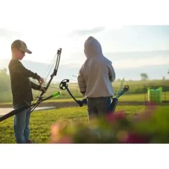 GENESIS Archery Compound Bow Kit Left-Handed Adjustable Draw Length 15″-30″ & Weight 10-20 lbs Yellow (3 Pack)