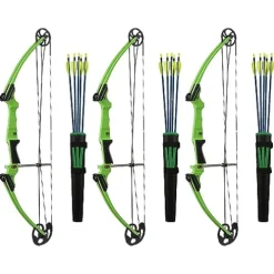 GENESIS Archery Compound Bow Kit Adjustable Draw Length & Weight for Left-Handed Green